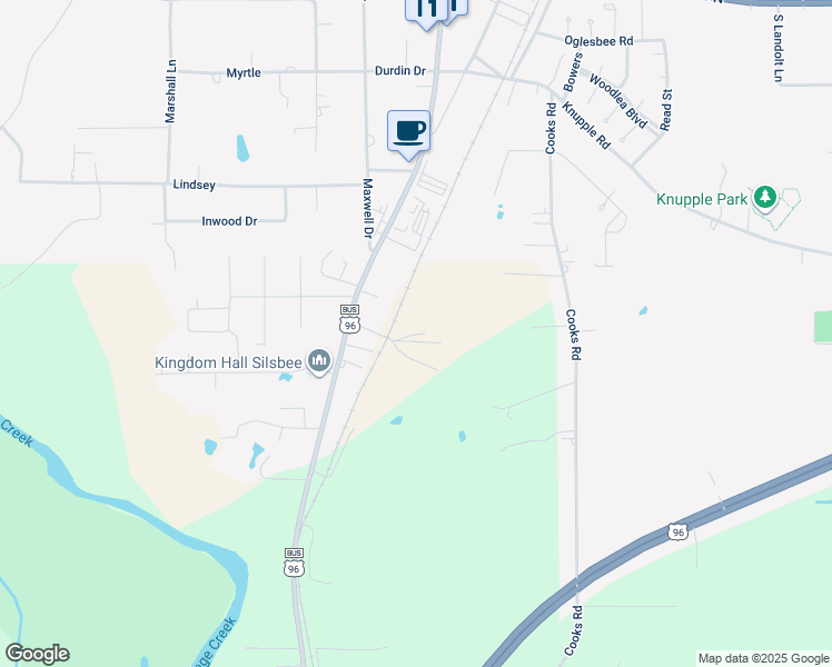map of restaurants, bars, coffee shops, grocery stores, and more near 7949 Landers Road in Silsbee