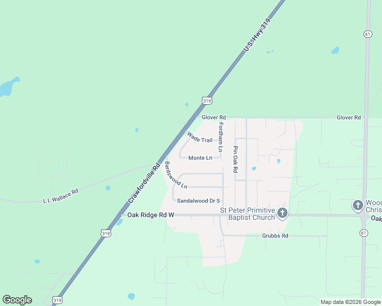 map of restaurants, bars, coffee shops, grocery stores, and more near 2801 Wade Trail in Tallahassee