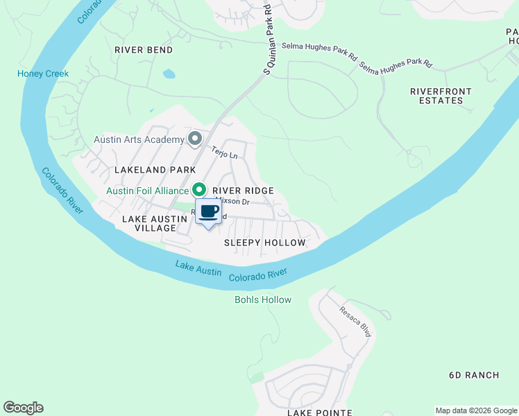 map of restaurants, bars, coffee shops, grocery stores, and more near 12505 Mixson Drive in Austin