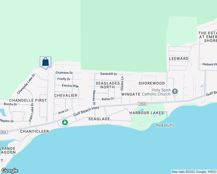 map of restaurants, bars, coffee shops, grocery stores, and more near 801 Sea Oats Drive in Pensacola