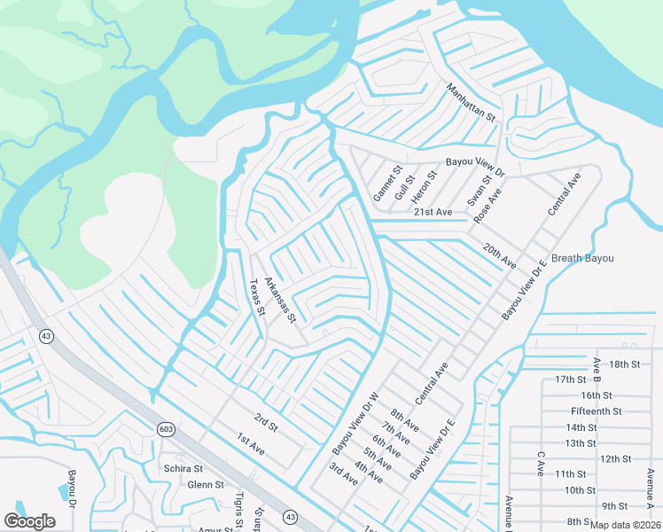 map of restaurants, bars, coffee shops, grocery stores, and more near 5000 Nebraska Street in Bay St. Louis