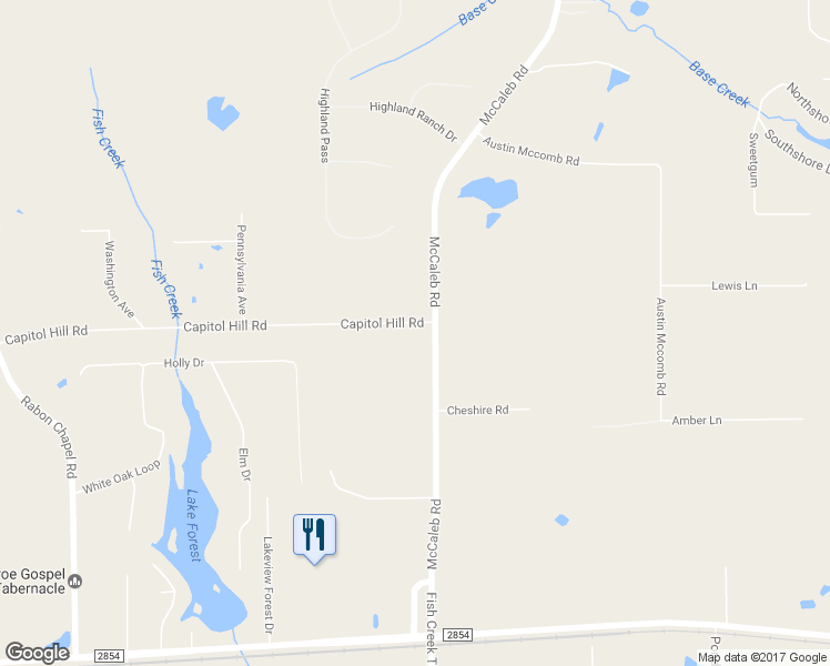 map of restaurants, bars, coffee shops, grocery stores, and more near 14843 Capitol Hill Road in Montgomery