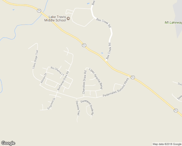 map of restaurants, bars, coffee shops, grocery stores, and more near 18105 Kiowa Draw Cove in Austin