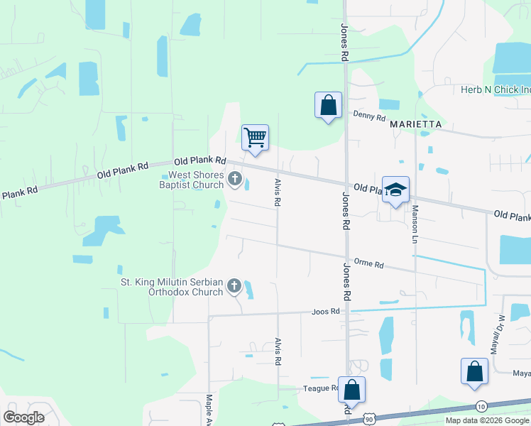 map of restaurants, bars, coffee shops, grocery stores, and more near 9326 Ida Street in Jacksonville