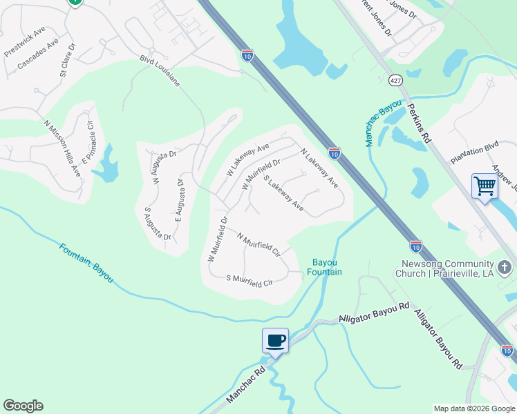 map of restaurants, bars, coffee shops, grocery stores, and more near 19303 Links Court in Baton Rouge