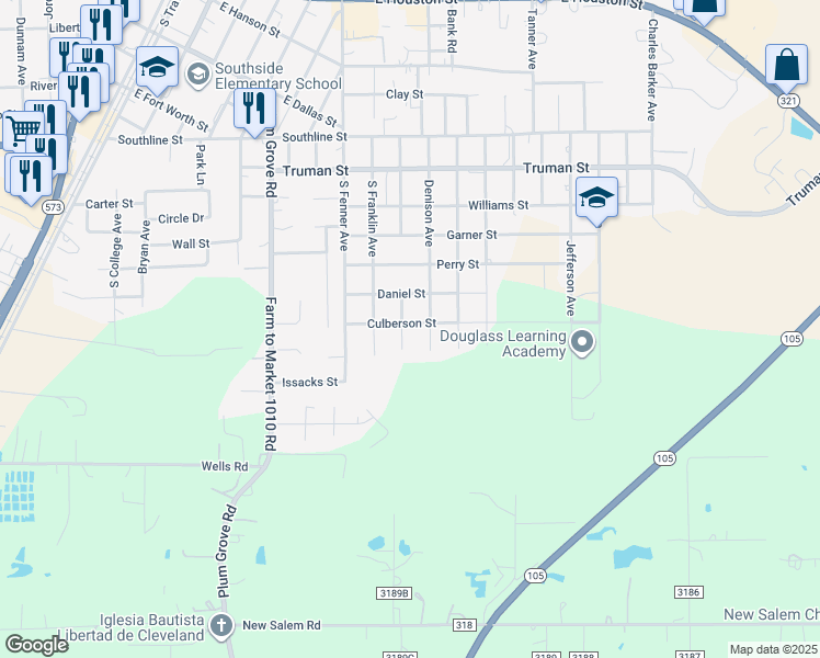 map of restaurants, bars, coffee shops, grocery stores, and more near 1301 South Holly Avenue in Cleveland