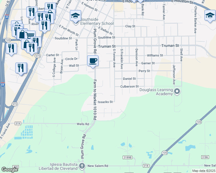 map of restaurants, bars, coffee shops, grocery stores, and more near 1212 Crescent Boulevard in Cleveland