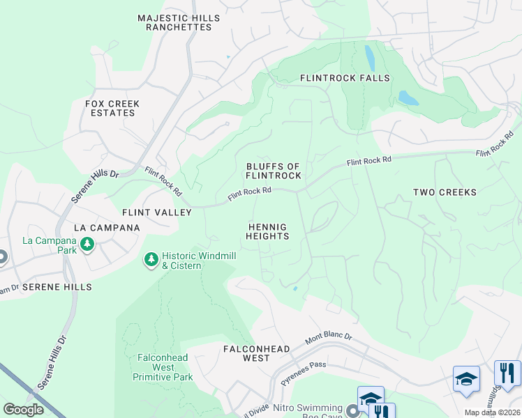 map of restaurants, bars, coffee shops, grocery stores, and more near 4305 Hennig Drive in Austin