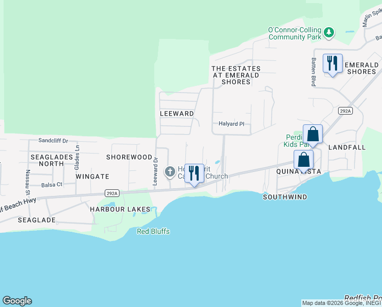 map of restaurants, bars, coffee shops, grocery stores, and more near 4936 Vizcaya Drive in Pensacola