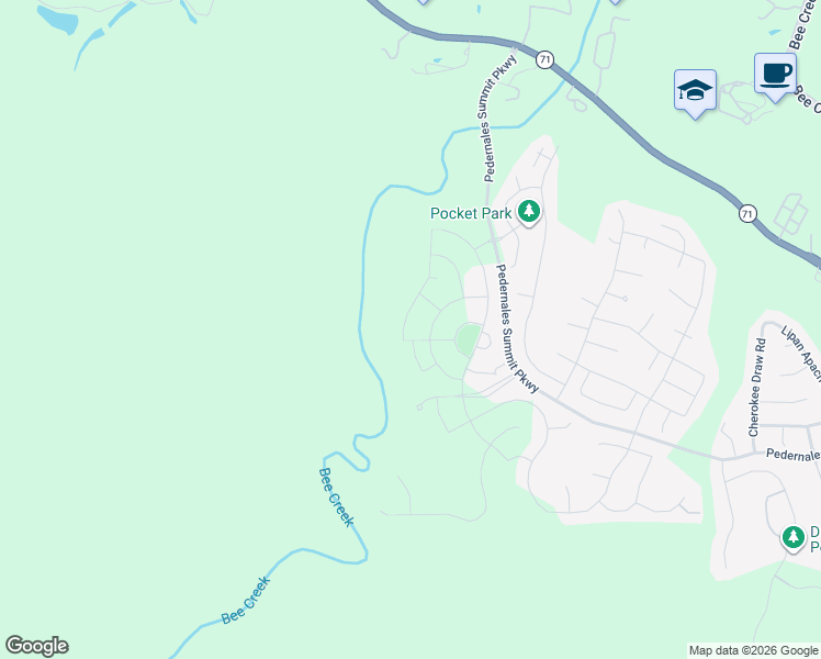 map of restaurants, bars, coffee shops, grocery stores, and more near 19101 Fernando Trail in Austin