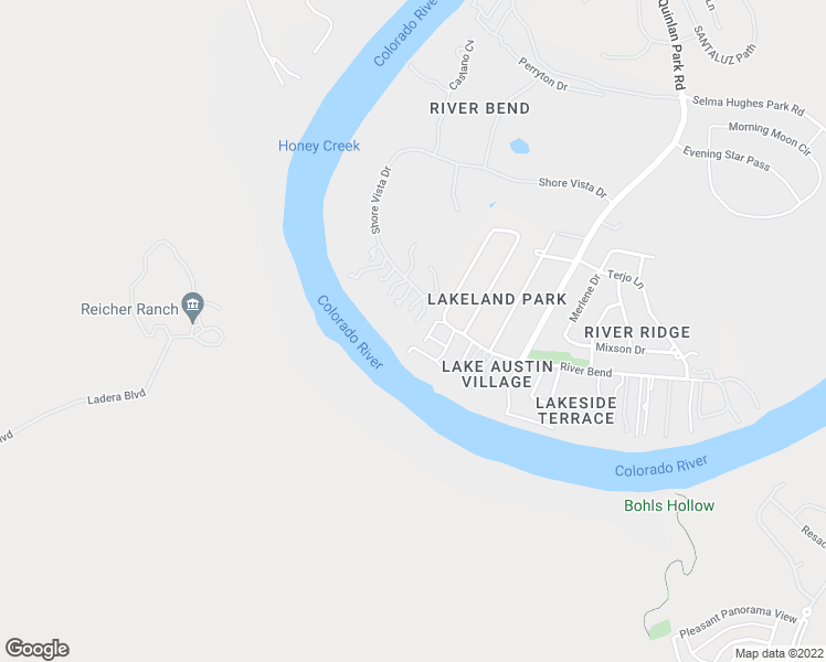 map of restaurants, bars, coffee shops, grocery stores, and more near 13440 Shore Vista Drive in Austin