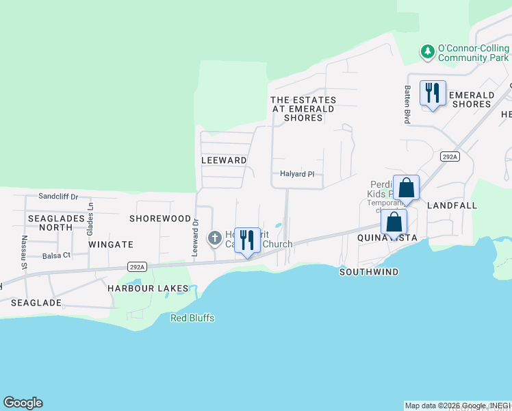 map of restaurants, bars, coffee shops, grocery stores, and more near 4977 Sanchez Lane in Pensacola
