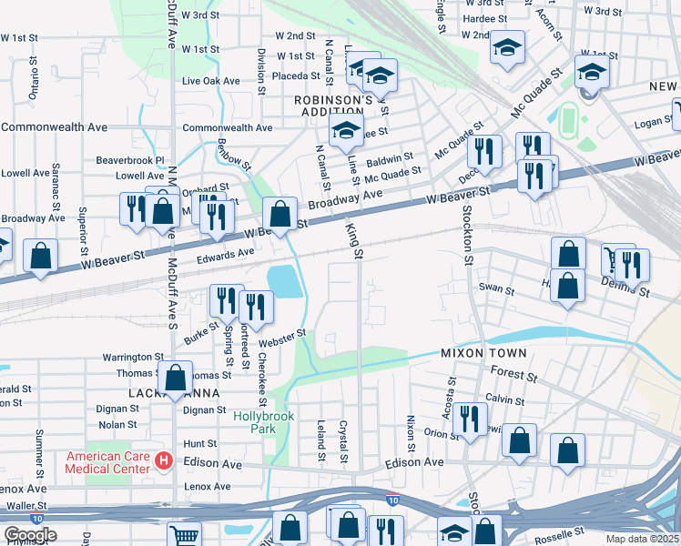 map of restaurants, bars, coffee shops, grocery stores, and more near 104 King Street in Jacksonville