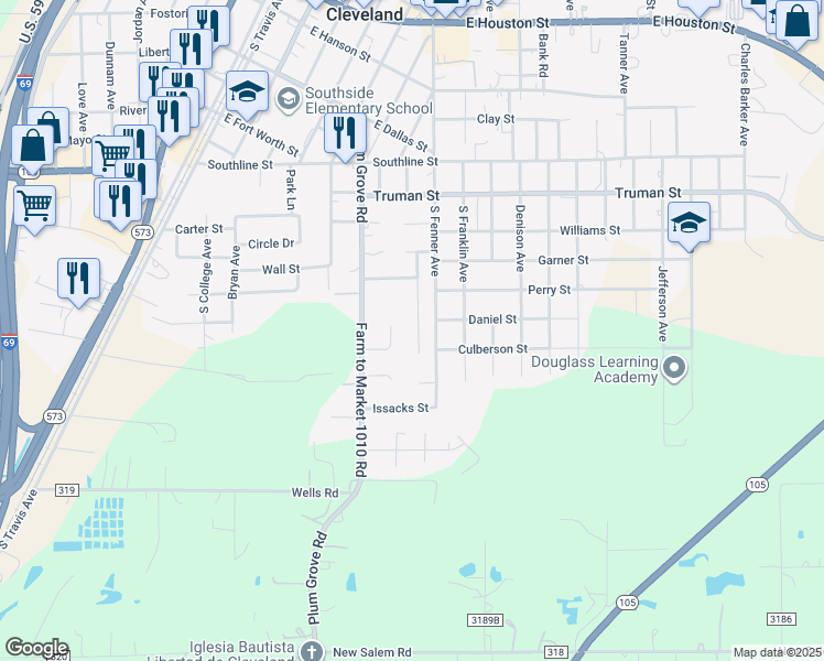 map of restaurants, bars, coffee shops, grocery stores, and more near 1212 Crescent Boulevard in Cleveland