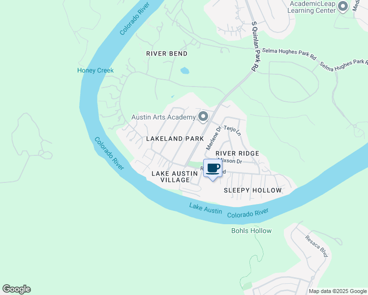 map of restaurants, bars, coffee shops, grocery stores, and more near 1305 Minnie Drive in Austin