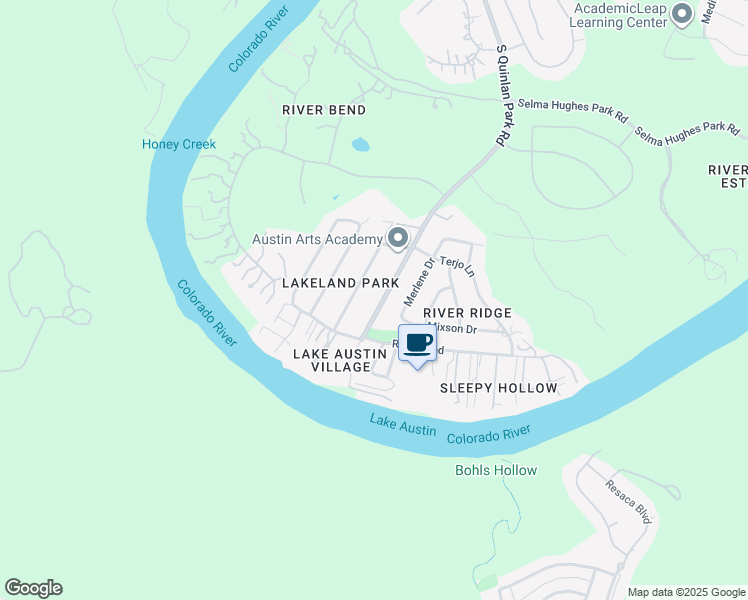 map of restaurants, bars, coffee shops, grocery stores, and more near 1305 Minnie Drive in Austin
