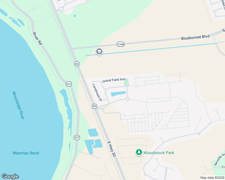 map of restaurants, bars, coffee shops, grocery stores, and more near 3214 Grand Way Avenue in Baton Rouge