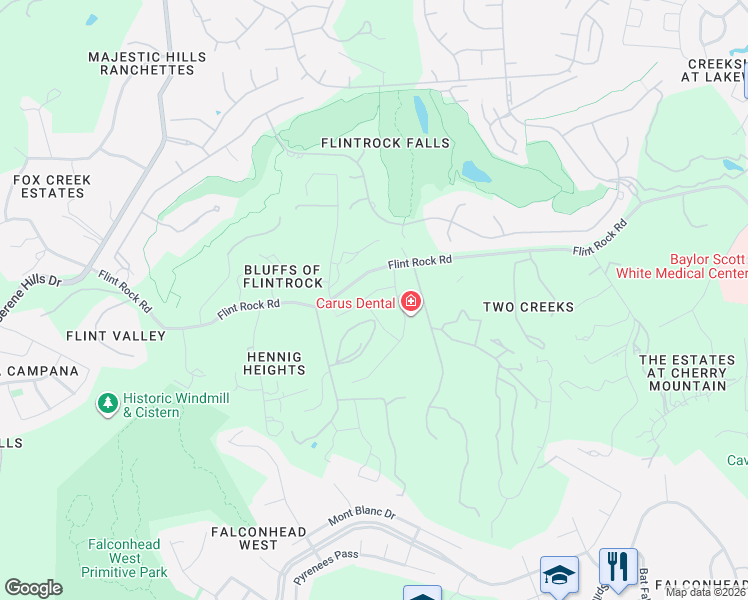 map of restaurants, bars, coffee shops, grocery stores, and more near 201 Slate Rock Terrace in Lakeway
