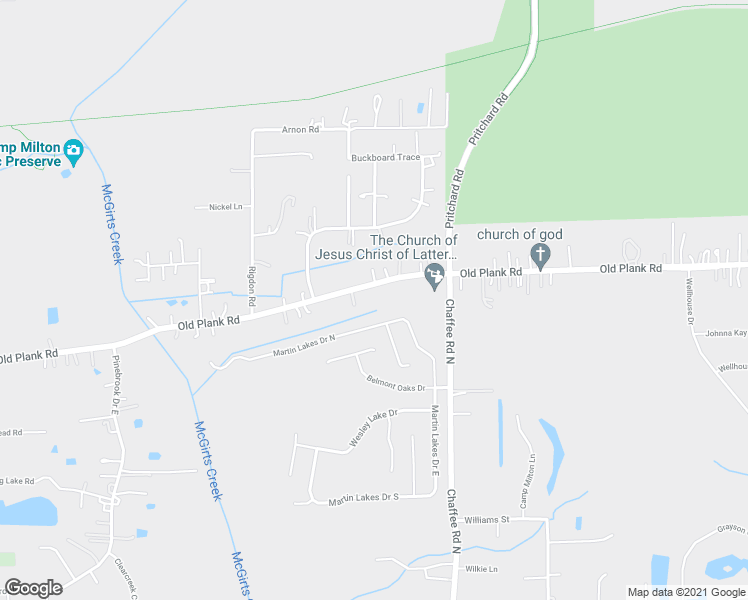 map of restaurants, bars, coffee shops, grocery stores, and more near 11222 Old Plank Road in Jacksonville