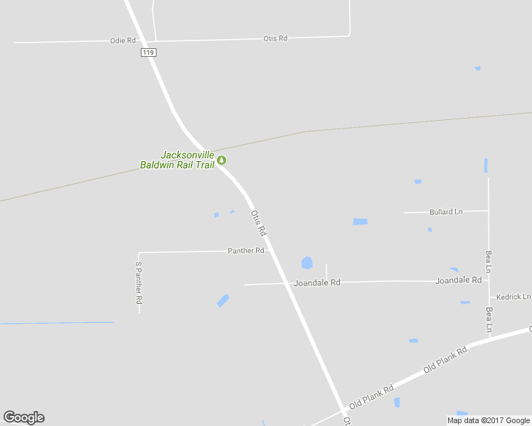 map of restaurants, bars, coffee shops, grocery stores, and more near 1343 Otis Road in Jacksonville