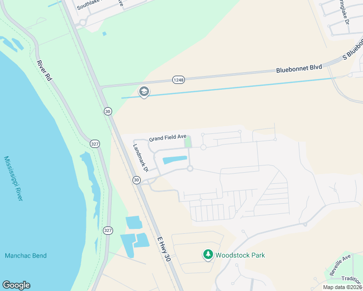 map of restaurants, bars, coffee shops, grocery stores, and more near 3103 Grand Way Avenue in Baton Rouge