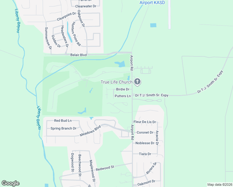 map of restaurants, bars, coffee shops, grocery stores, and more near 242 Putters Lane in Slidell