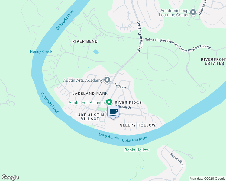 map of restaurants, bars, coffee shops, grocery stores, and more near 1104 Merlene Drive in Austin