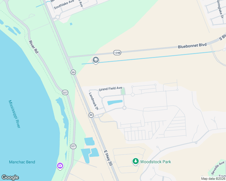 map of restaurants, bars, coffee shops, grocery stores, and more near 3214 Grand Way Avenue in Baton Rouge