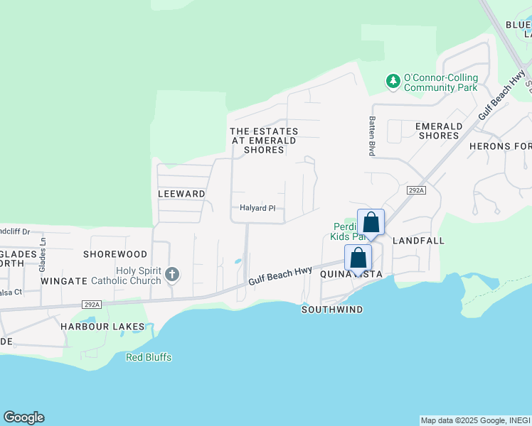 map of restaurants, bars, coffee shops, grocery stores, and more near 1113 Halyard Place in Pensacola