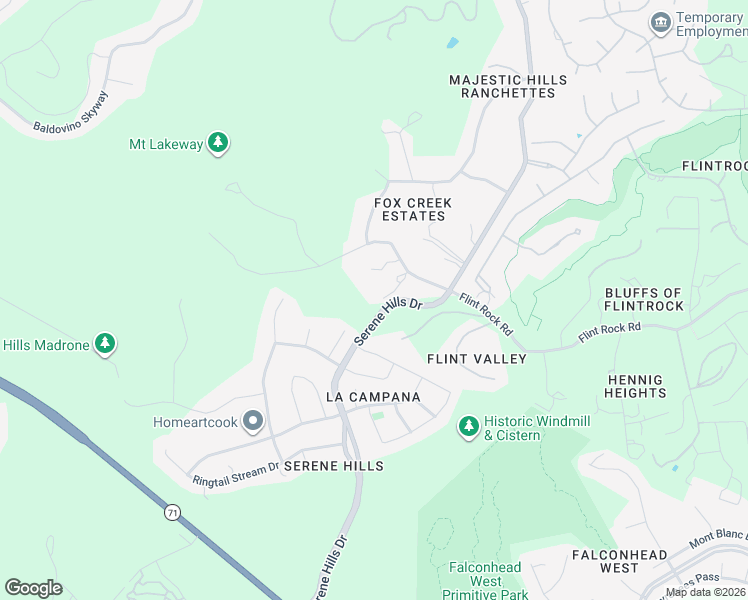 map of restaurants, bars, coffee shops, grocery stores, and more near 4500 Serene Hills Drive in Austin