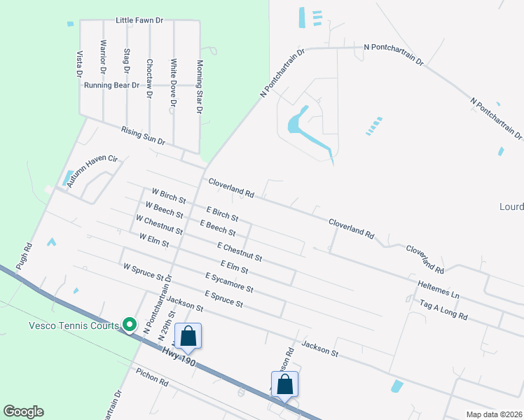 map of restaurants, bars, coffee shops, grocery stores, and more near 26121 Cloverland Road in Lacombe