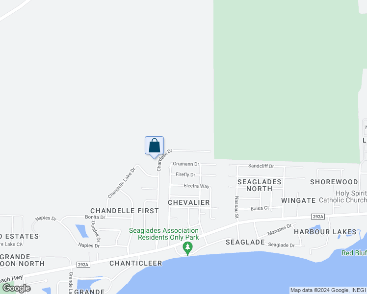 map of restaurants, bars, coffee shops, grocery stores, and more near 5111 Chandelle Drive in Pensacola