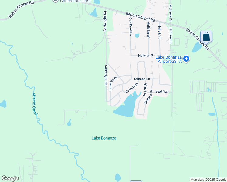 map of restaurants, bars, coffee shops, grocery stores, and more near 16849 Stinson Lane in Montgomery