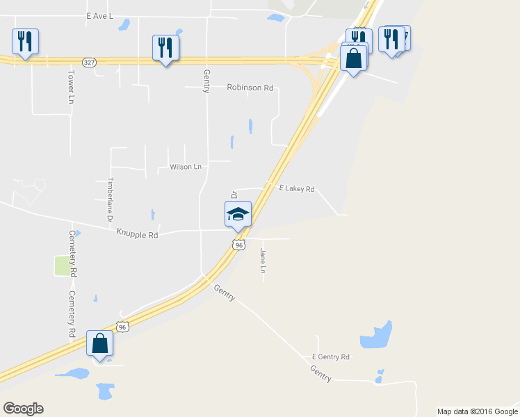 map of restaurants, bars, coffee shops, grocery stores, and more near U.S. 96 in Silsbee