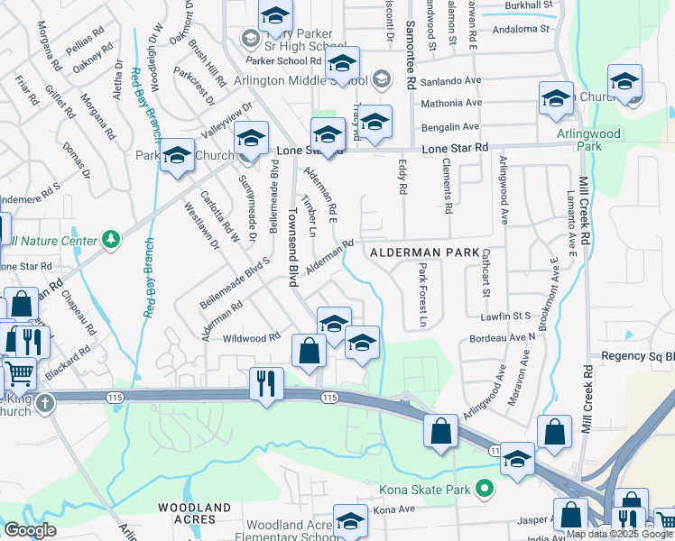 map of restaurants, bars, coffee shops, grocery stores, and more near 8043 Carlotta Road West in Jacksonville