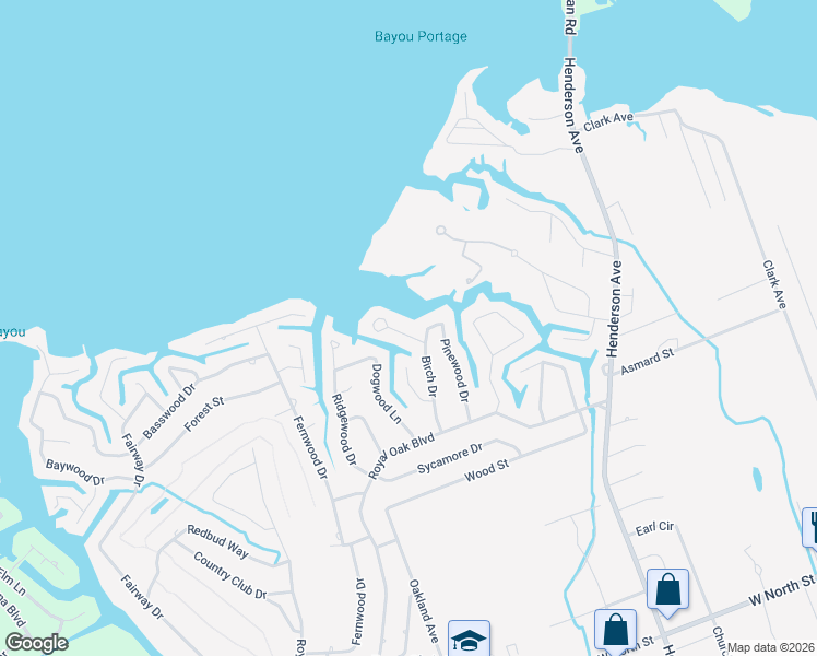 map of restaurants, bars, coffee shops, grocery stores, and more near 106 Poplar Point in Pass Christian