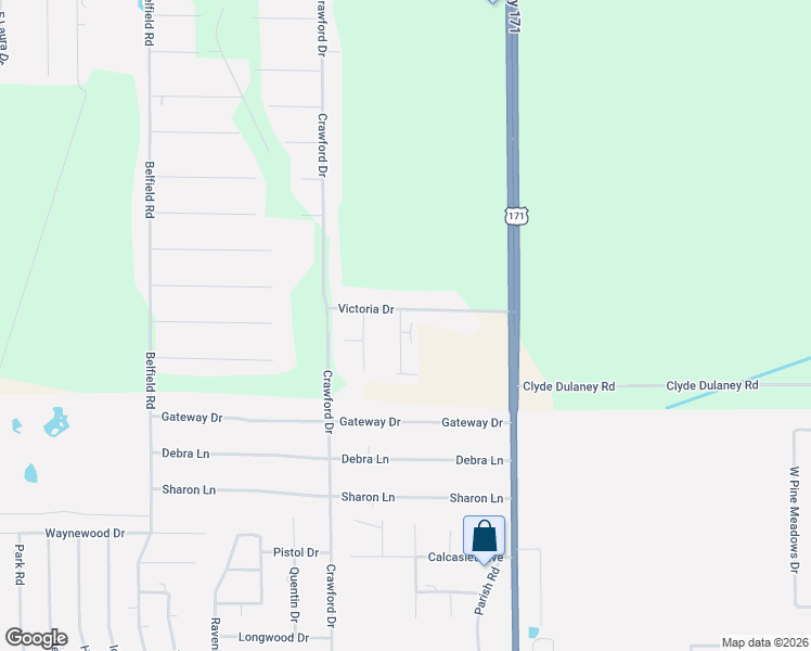 map of restaurants, bars, coffee shops, grocery stores, and more near 1812 Esther Drive in Lake Charles