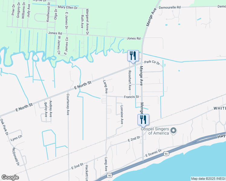 map of restaurants, bars, coffee shops, grocery stores, and more near 811 Deer Trail Lane in Pass Christian