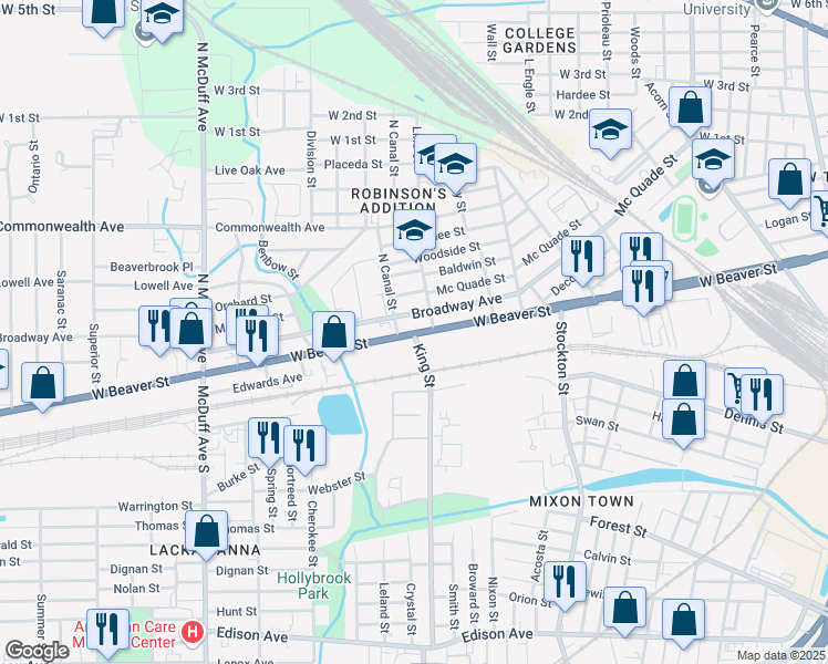 map of restaurants, bars, coffee shops, grocery stores, and more near in Jacksonville