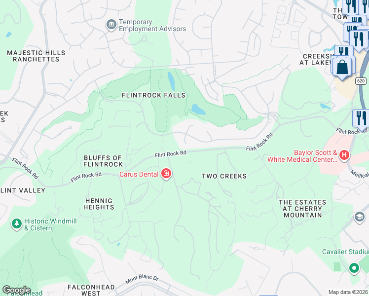 map of restaurants, bars, coffee shops, grocery stores, and more near 207 Cabo Del Sol Cove in Austin