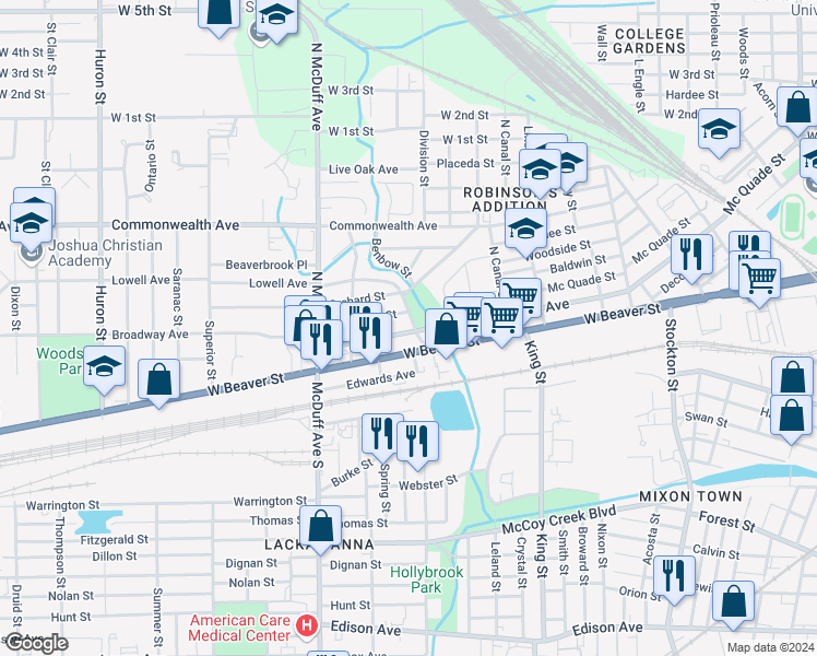 map of restaurants, bars, coffee shops, grocery stores, and more near 732 Westbrook Road in Jacksonville