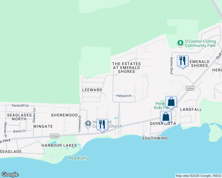 map of restaurants, bars, coffee shops, grocery stores, and more near 1069 Freeboard Boulevard in Pensacola
