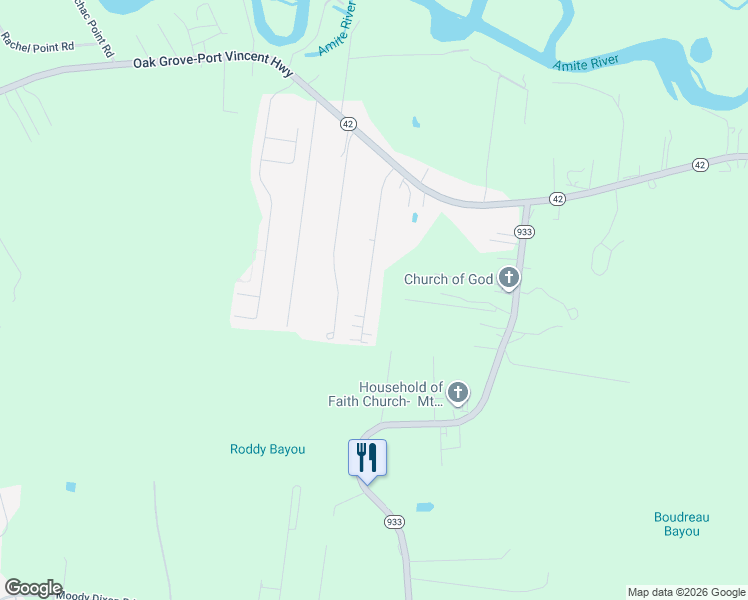 map of restaurants, bars, coffee shops, grocery stores, and more near 18048 Beechwood Subd Road in Prairieville