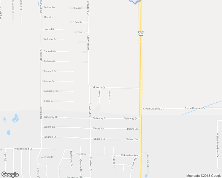 map of restaurants, bars, coffee shops, grocery stores, and more near 279 Victoria Drive in Lake Charles