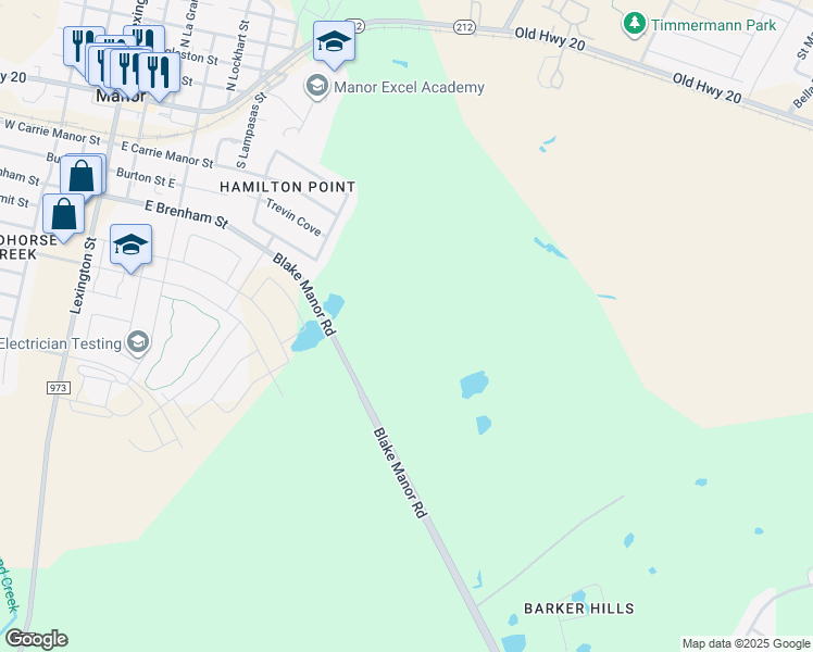 map of restaurants, bars, coffee shops, grocery stores, and more near in Manor