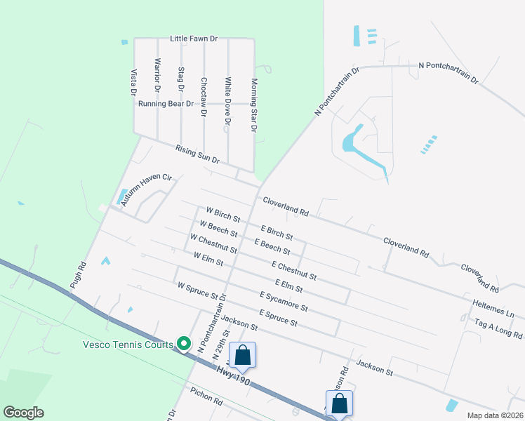 map of restaurants, bars, coffee shops, grocery stores, and more near 26042 Cloverland Drive in Lacombe