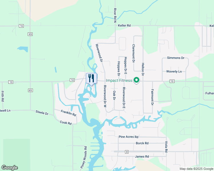 map of restaurants, bars, coffee shops, grocery stores, and more near 7480 Riverwood Drive West in Foley
