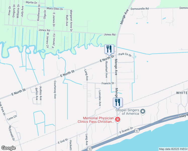 map of restaurants, bars, coffee shops, grocery stores, and more near 816 Deer Trail Lane in Pass Christian