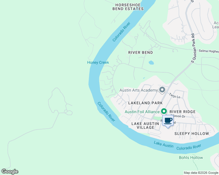 map of restaurants, bars, coffee shops, grocery stores, and more near 13330 Shore Vista Drive in Austin