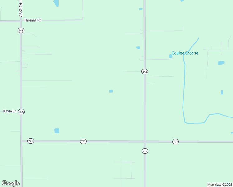 map of restaurants, bars, coffee shops, grocery stores, and more near 1455 Louisiana 343 in Church Point